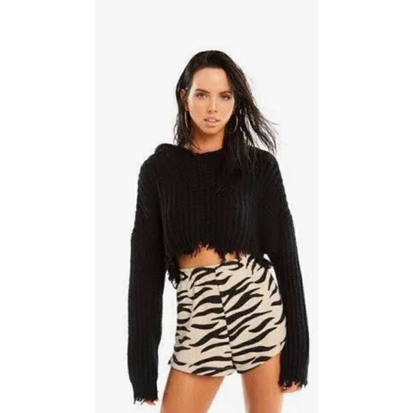 Wildfox Marley Crop Hoodie Sweater - Picture 1 of 12